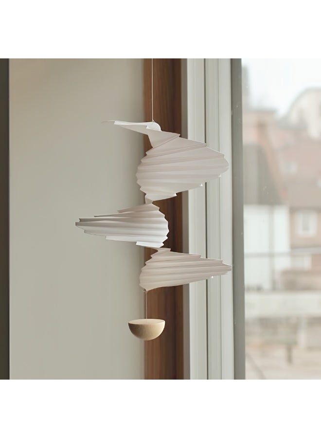 ALMiHomi Nordic Rotating Hanging Mobile Decor – Silent Wind Spinner Indoor Ceiling Decoration for Bedroom Baby Room Nursery, Large Size White - Image 1